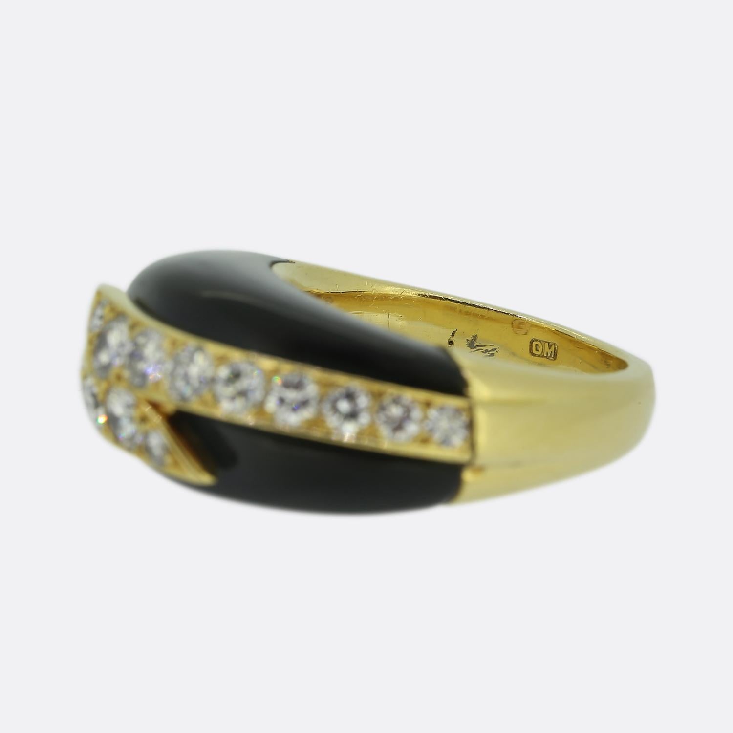 Women's or Men's David Morris Onyx and Diamond Ring For Sale