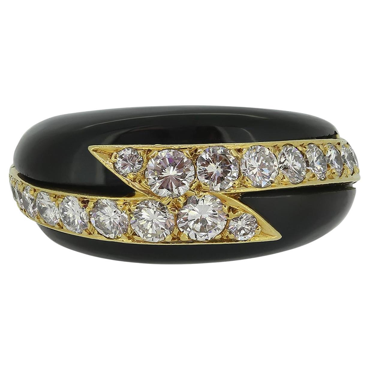 David Morris Onyx and Diamond Ring