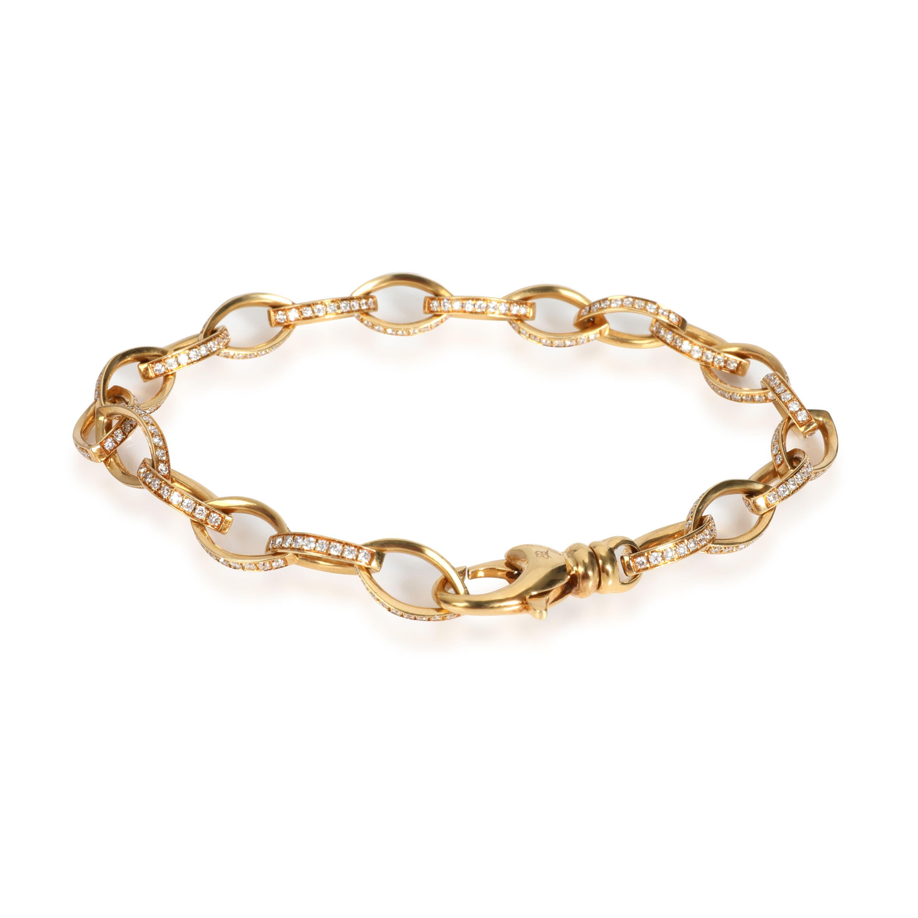 David Morris Oval Link Diamond Bracelet in 18K Yellow Gold 2.20 CTW

PRIMARY DETAILS
SKU: 111519
Listing Title: David Morris Oval Link Diamond Bracelet in 18K Yellow Gold 2.20 CTW
Condition Description: Retails for 10,800 USD. In excellent condition