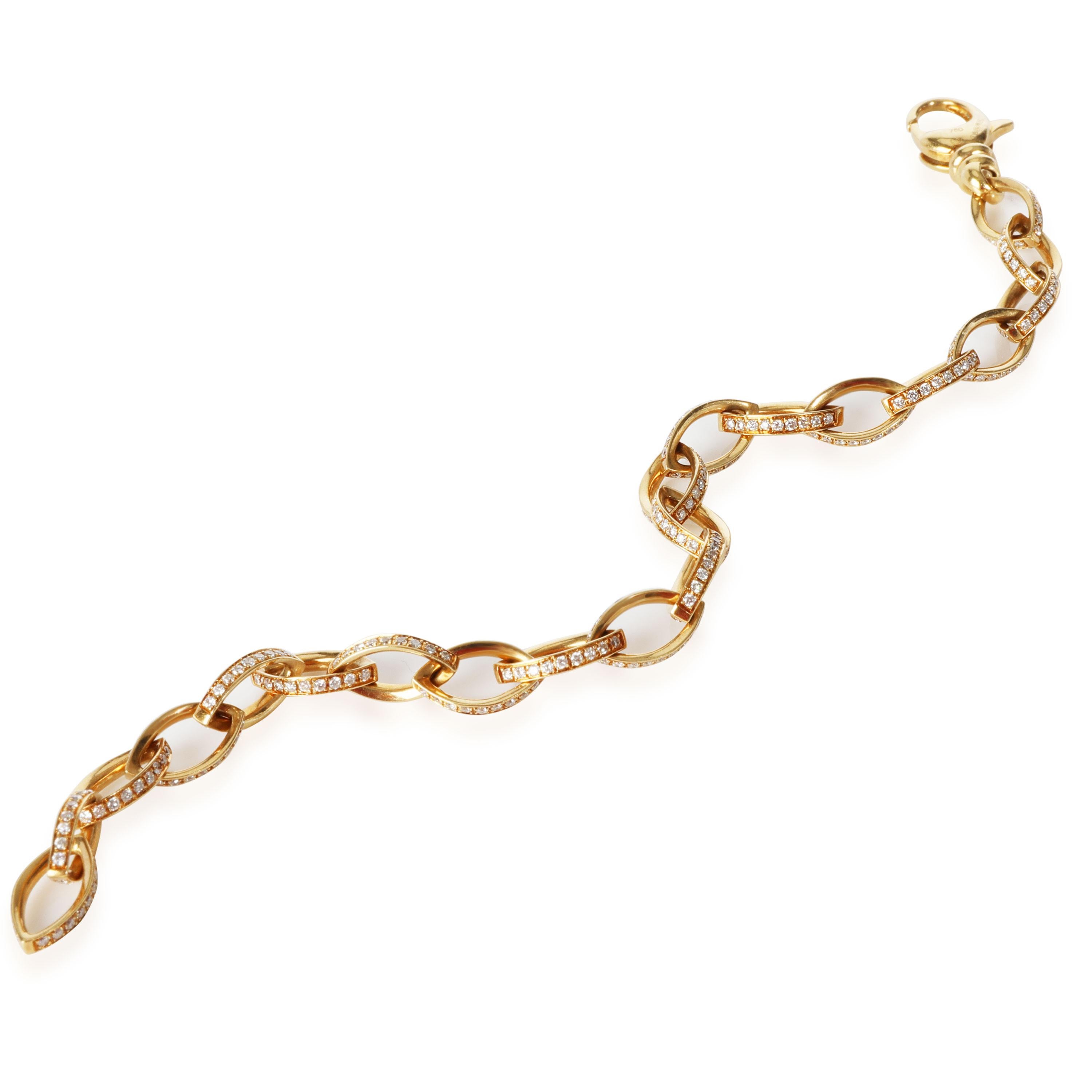 David Morris Oval Link Diamond Bracelet in 18K Yellow Gold 2.20 CTW In Excellent Condition In New York, NY