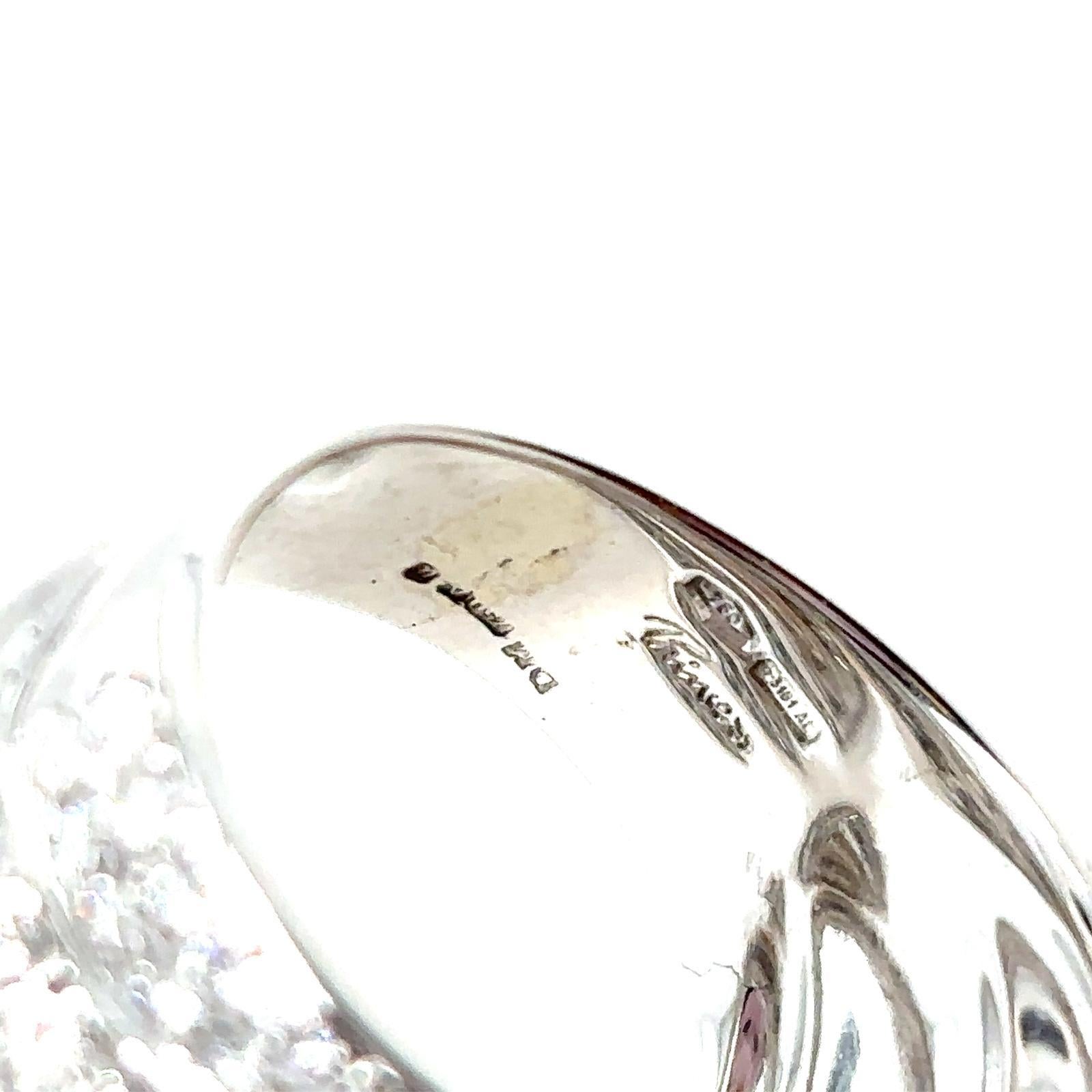David David Bague Pavé Diamant Cross Over Or blanc 18 carats Pour femmes en vente
