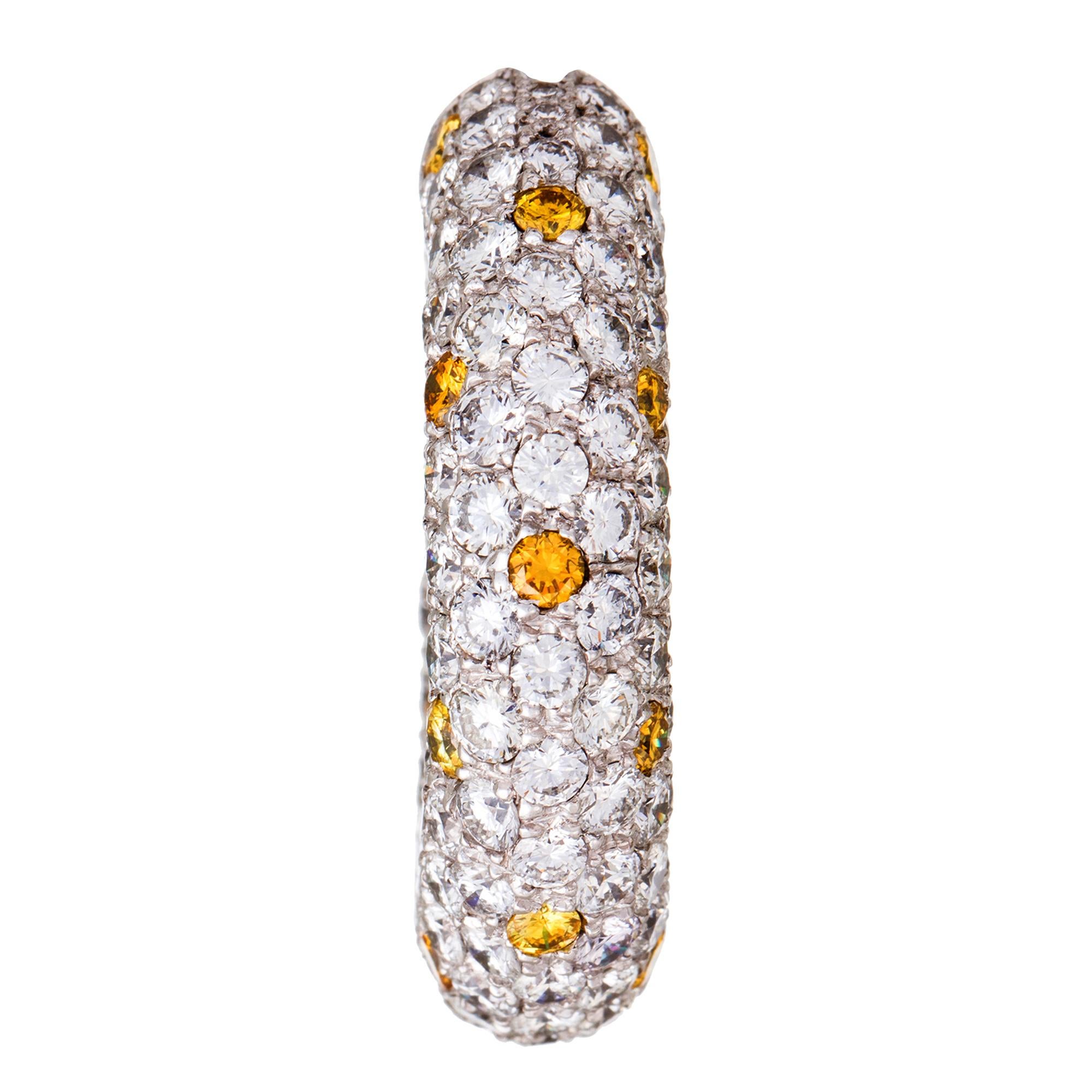 David Morris Creolen mit Pave-Diamant und gelbem Saphirbesatz im Zustand „Neu“ im Angebot in London, GB