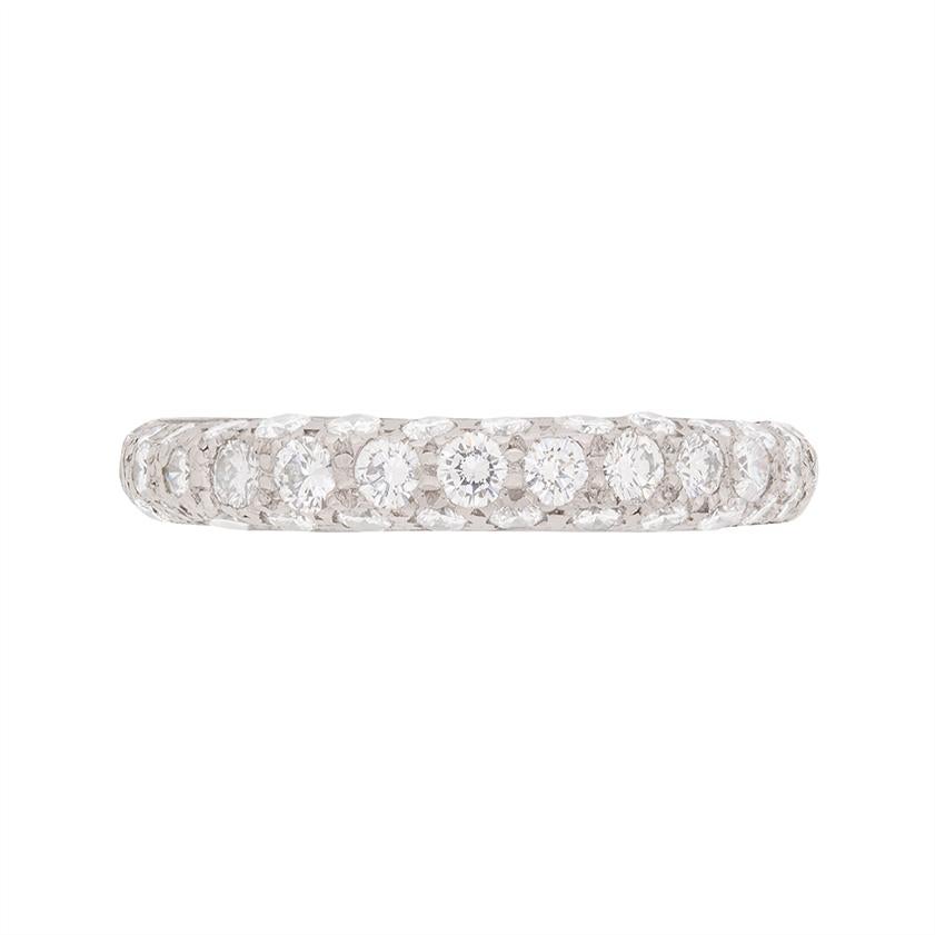David Morris Pavé Set Diamond Half Eternity Ring For Sale