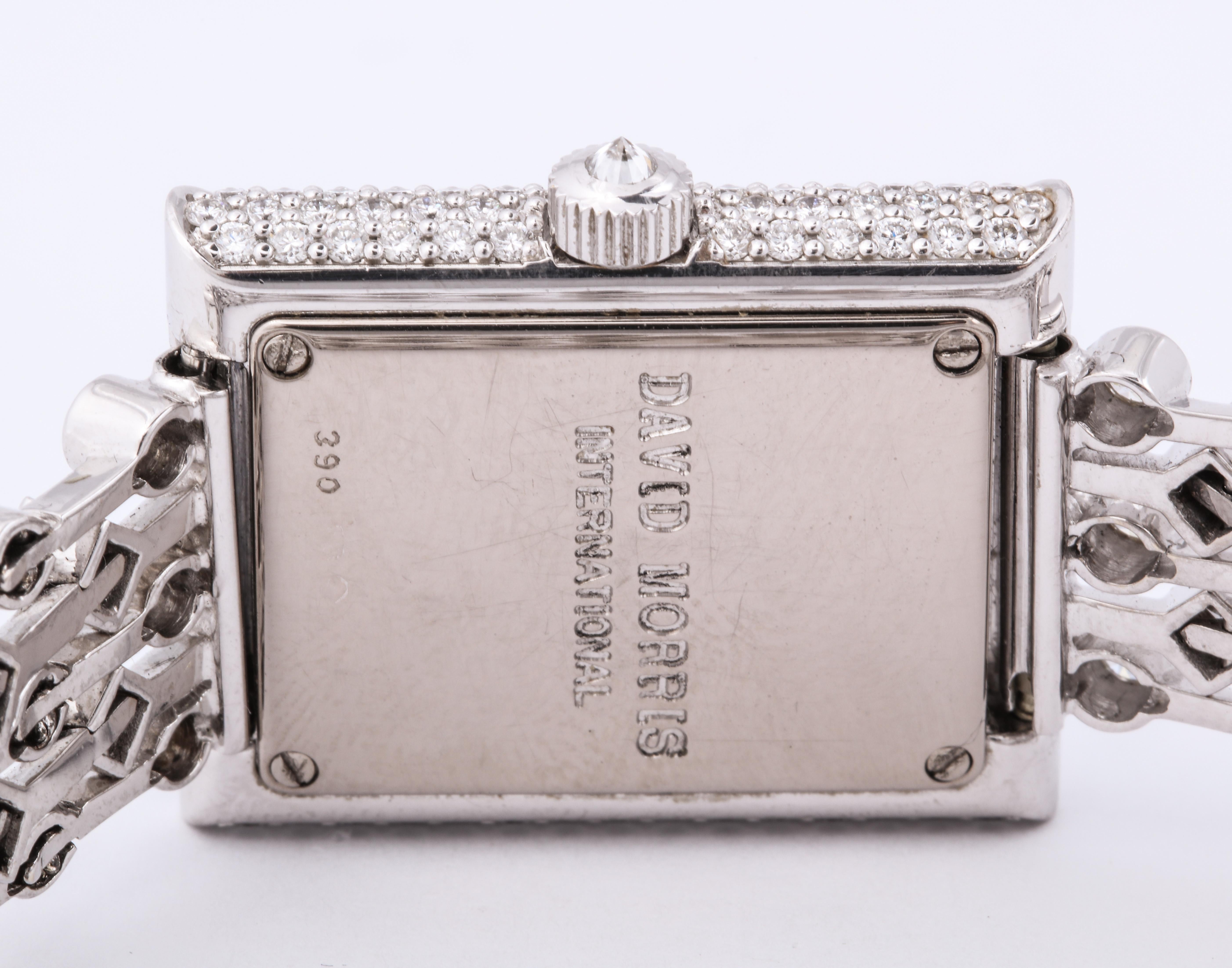 David Morris Platinum Diamond Watch 3
