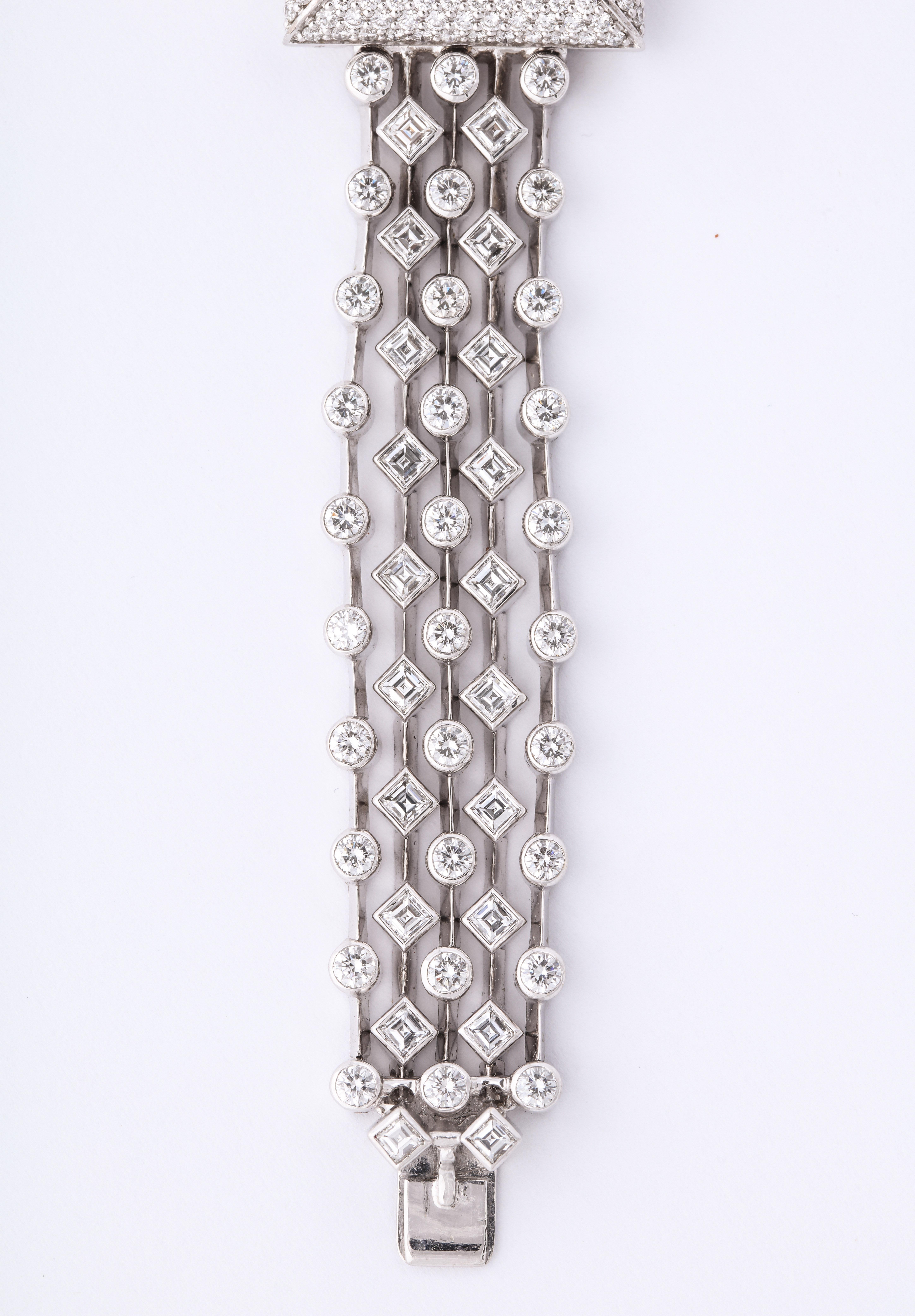 David Morris Platinum Diamond Watch In Excellent Condition In Bal Harbour, FL