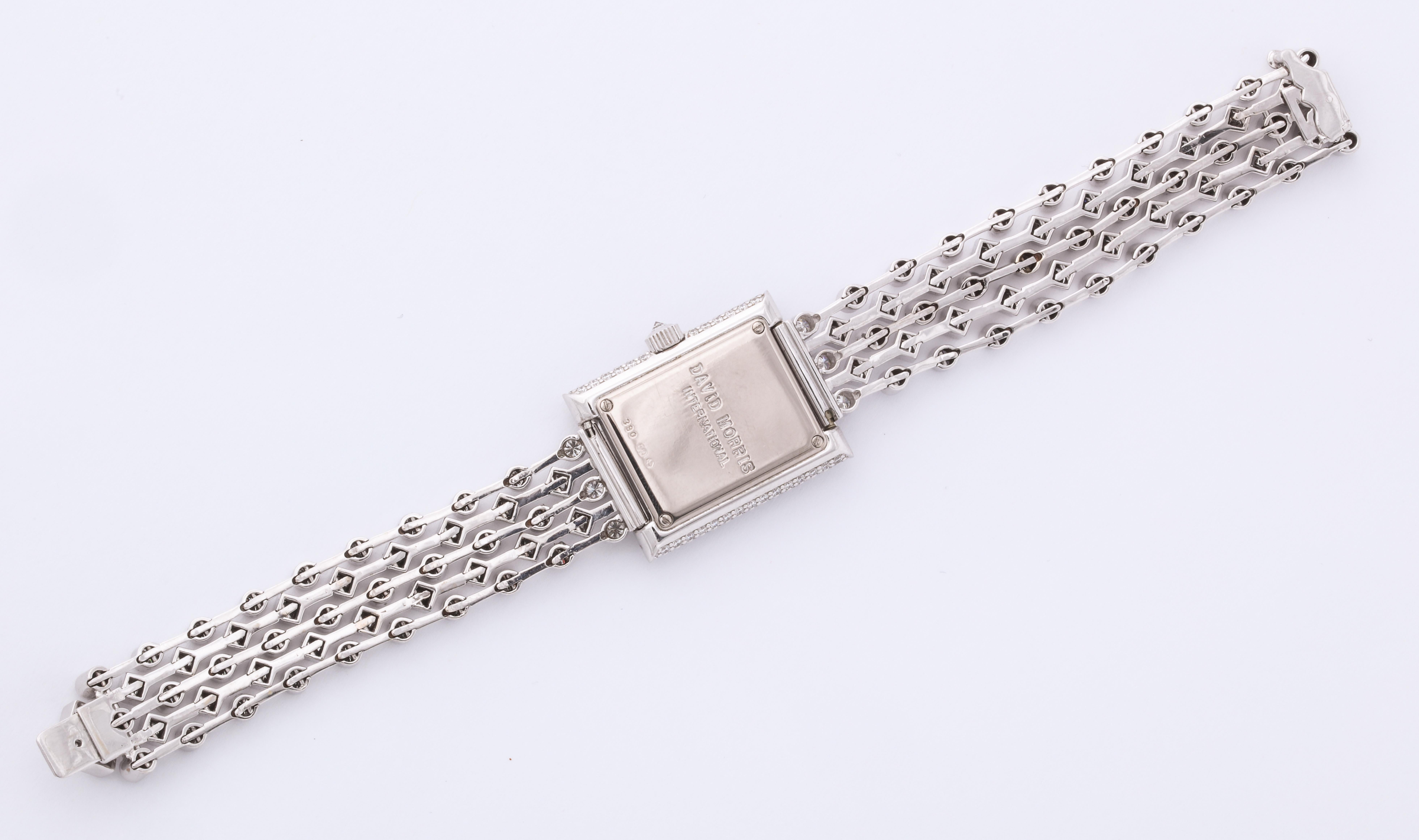 David Morris Platinum Diamond Watch 1
