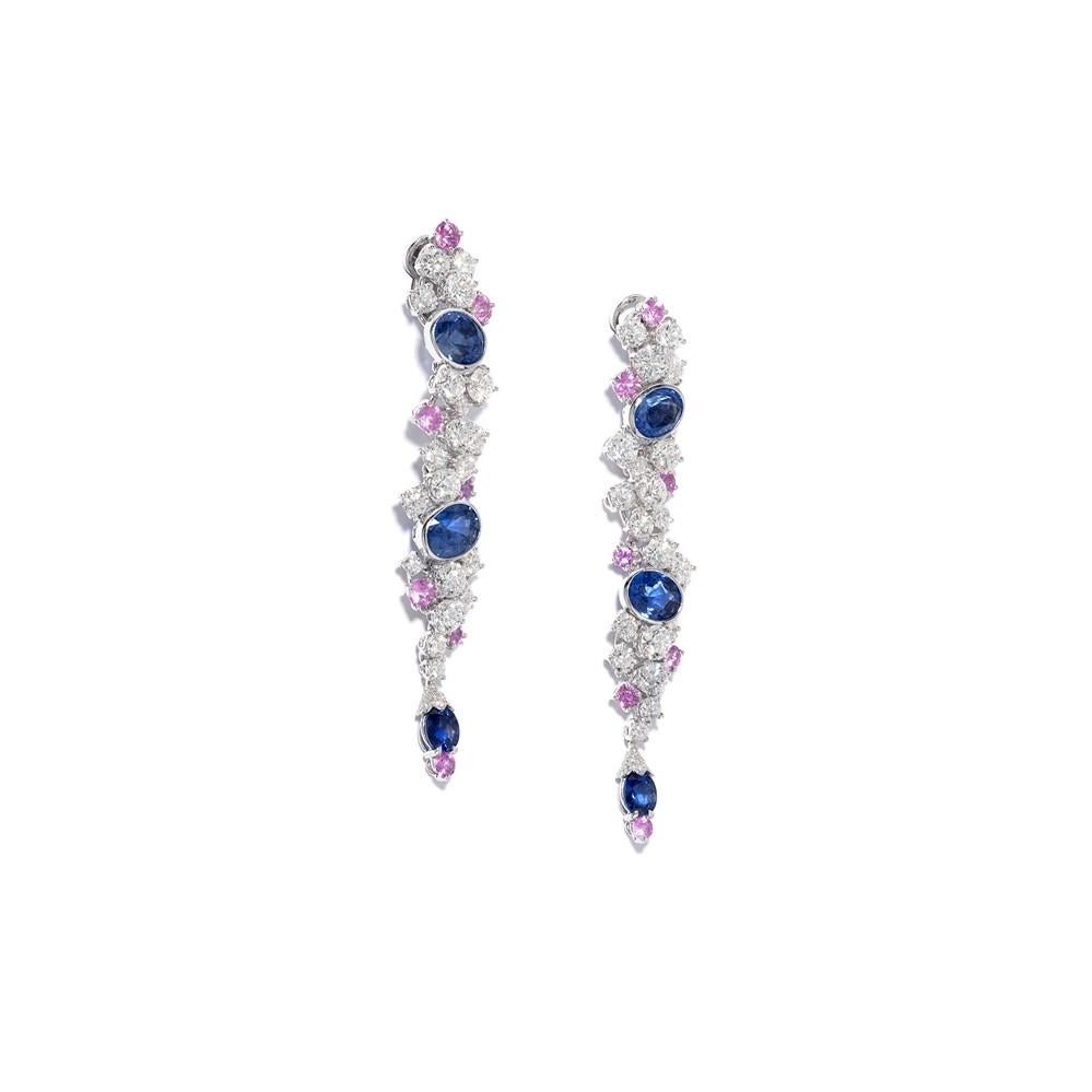 These incredible sapphire and diamond cluster earrings from David Morris capture the colour and creative flair for which ‘The London Jeweller’ has become renowned the world over.


The vibrant tones of the oval-cut, deep-blue oval sapphires and