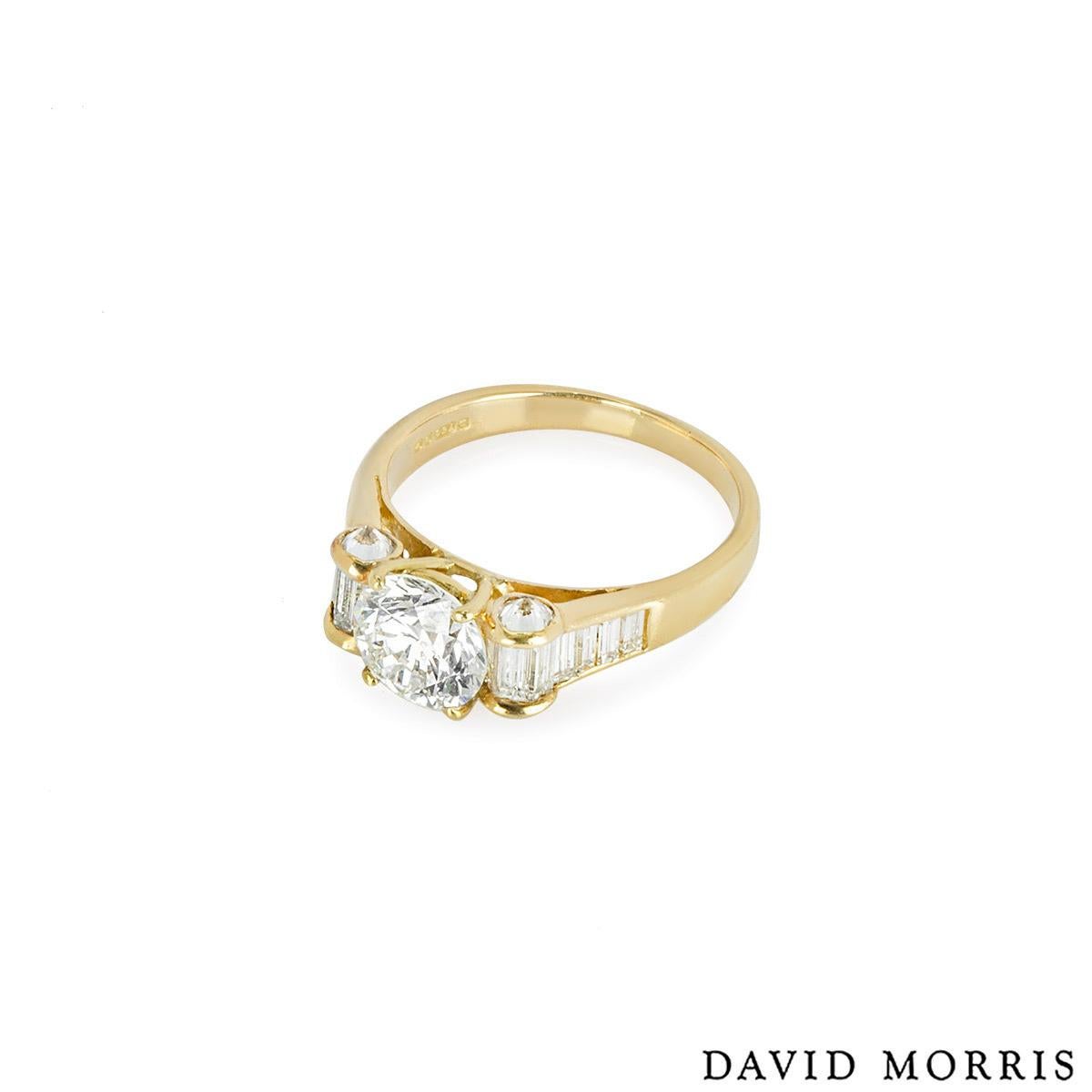David Morris Bague en diamant taille brillant rond de 1,40 carat H/VS1 certifié GIA Excellent état - En vente à London, GB