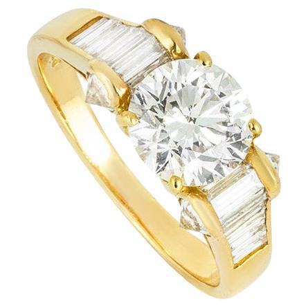 David Morris Round Brilliant Cut Diamond Ring 1.40 Carat H/VS1 GIA Certified For Sale