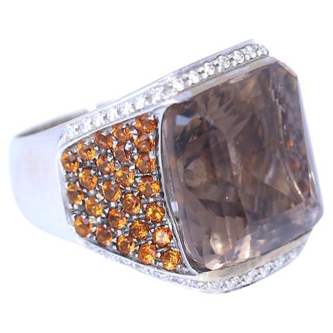 De las mujeres Anillo David Morris Topacio Citrino Madeira Fashion 18K, 2000