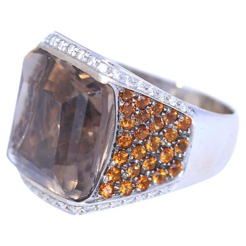 Anillo David Morris Topacio Citrino Madeira Fashion 18K, 2000