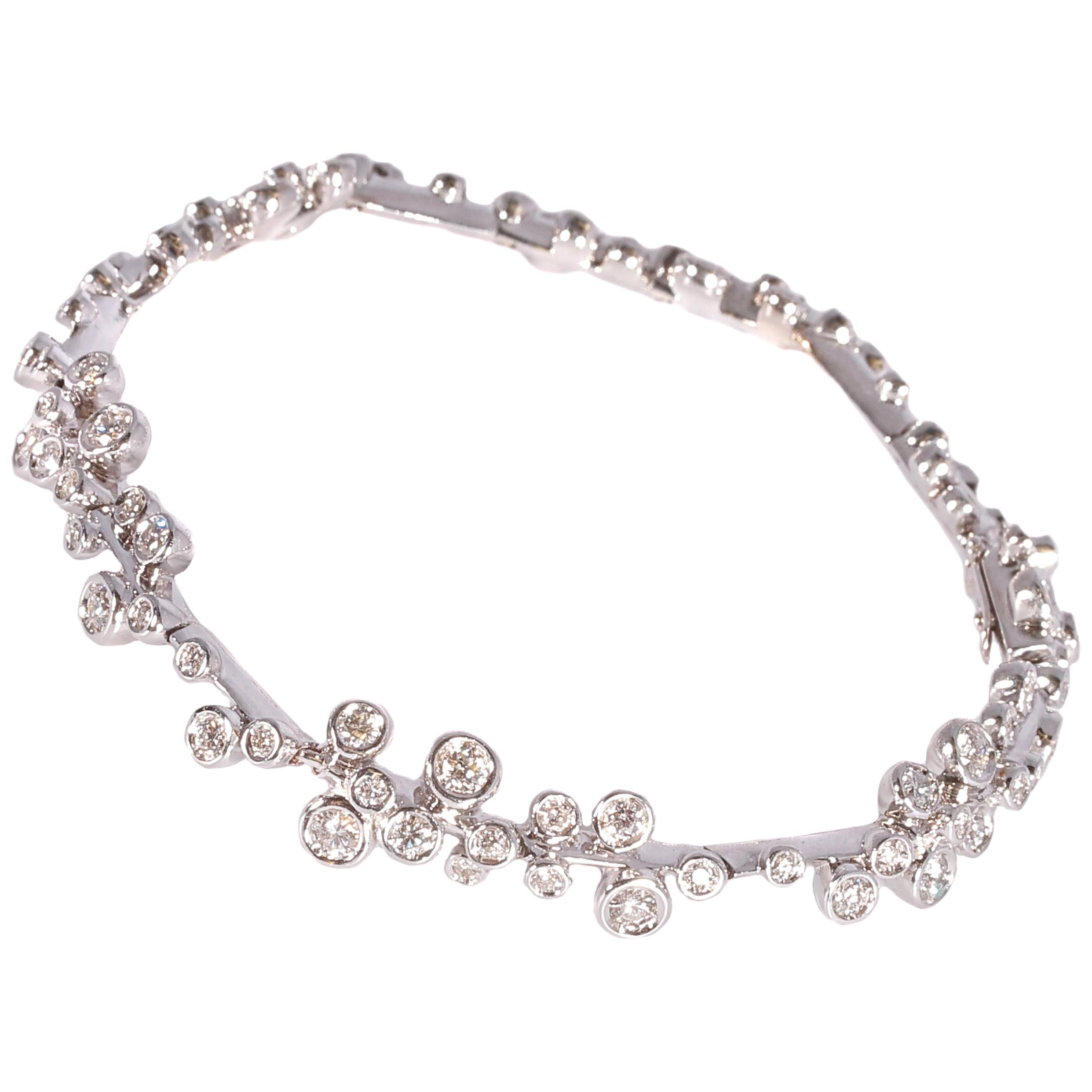 David Morris Bracelet en or blanc avec diamants de 1,95 carat