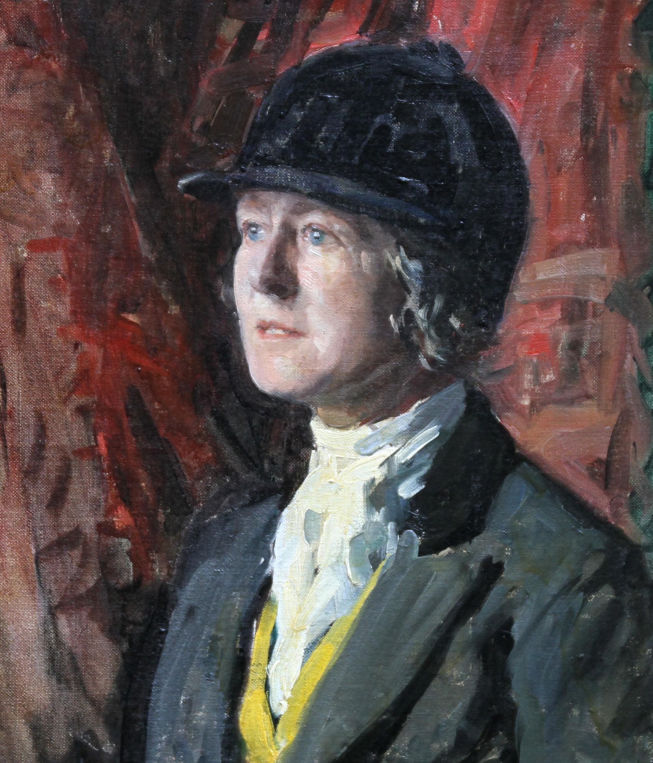 Ein feines Porträt-Ölgemälde des bekannten schottischen Künstlers David Murray Urquhart. Das um 1930 gemalte Porträt zeigt eine Frau in Reitkleidung und weist wunderbare Farbtöne und Pinselstriche auf. Ein schönes Beispiel für britische