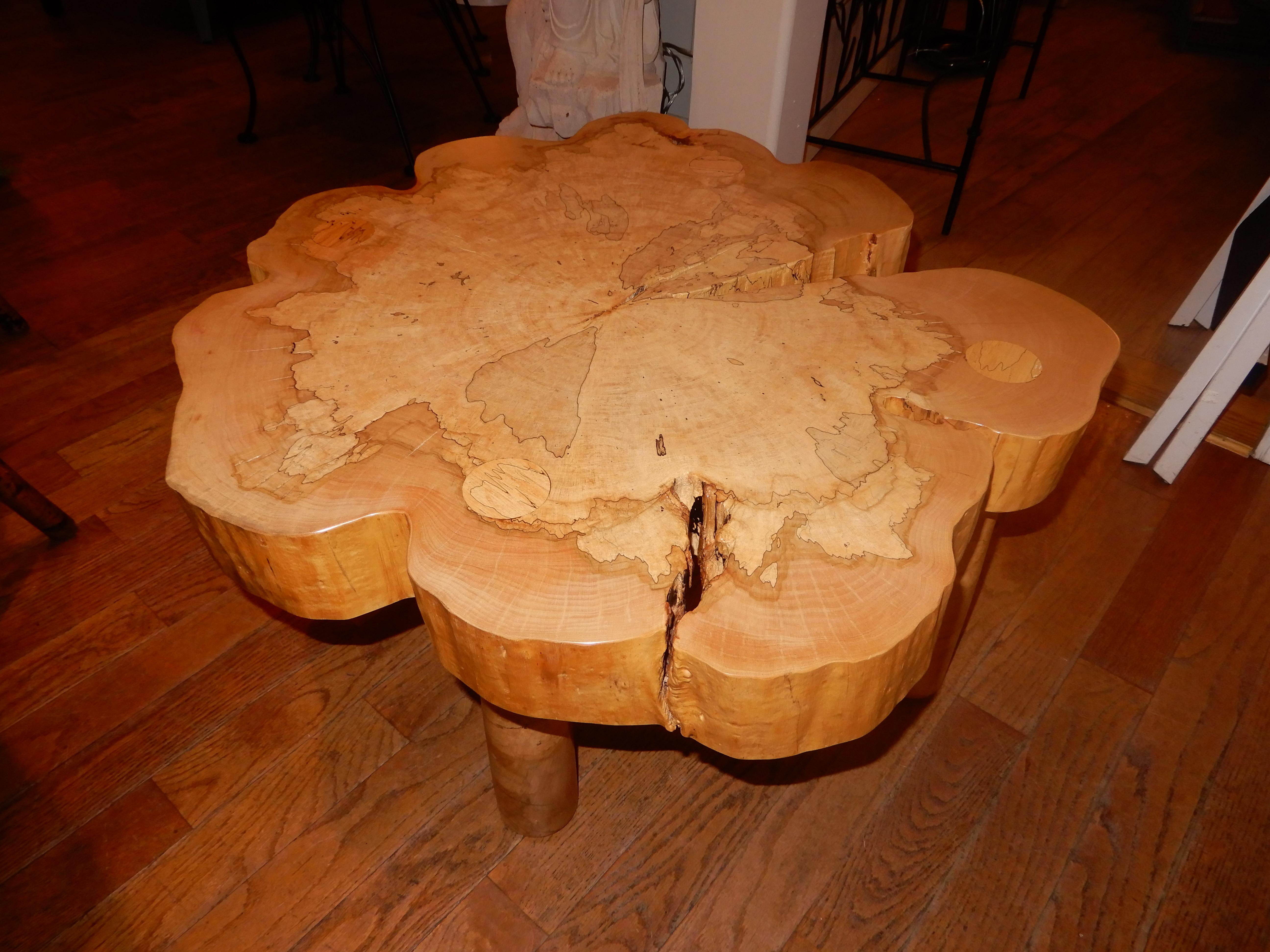 Contemporary David N. Ebner, Spalted Maple Wood Coffee Table For Sale