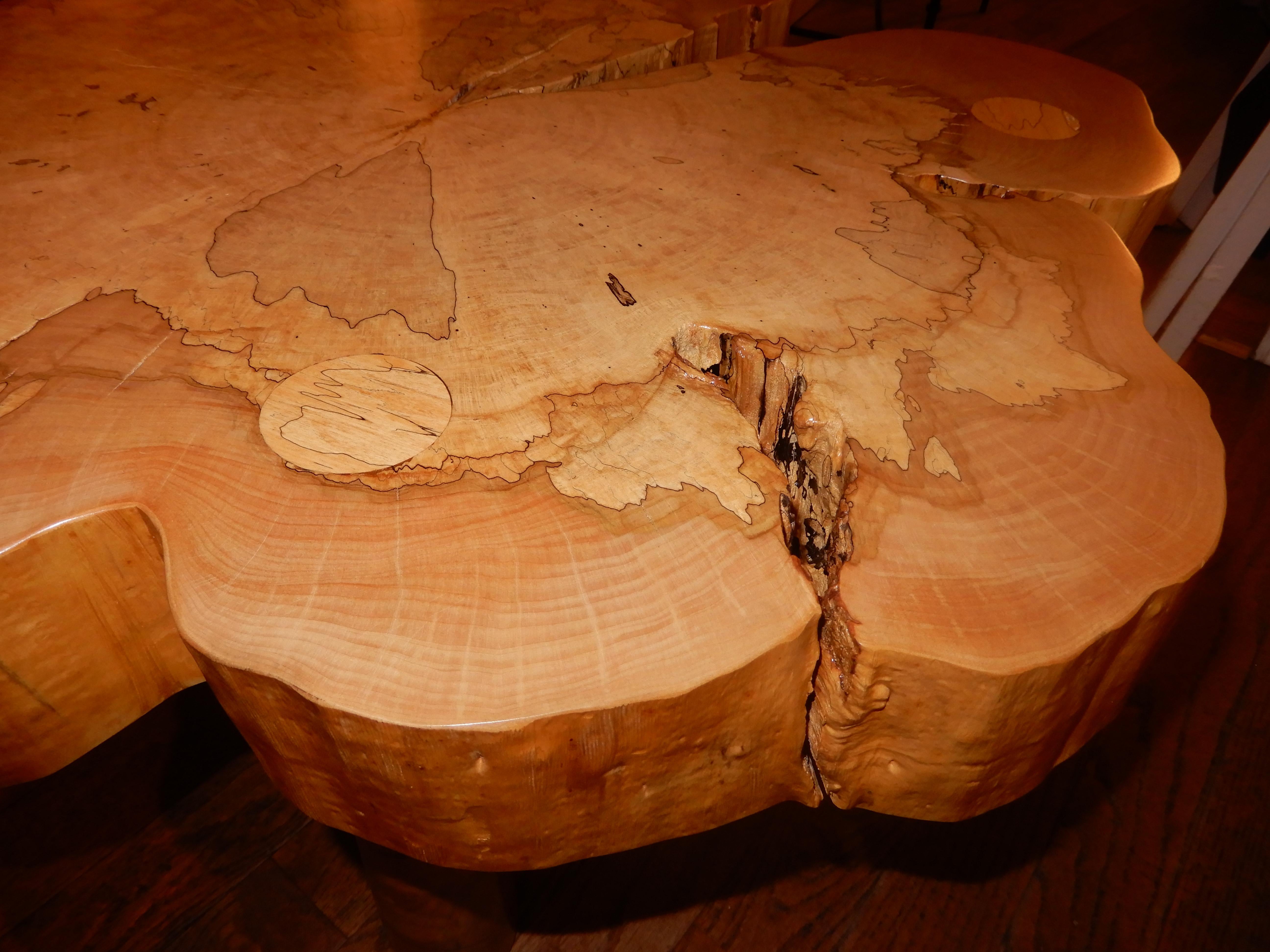Hand-Crafted David N. Ebner, Spalted Maple Wood Coffee Table For Sale