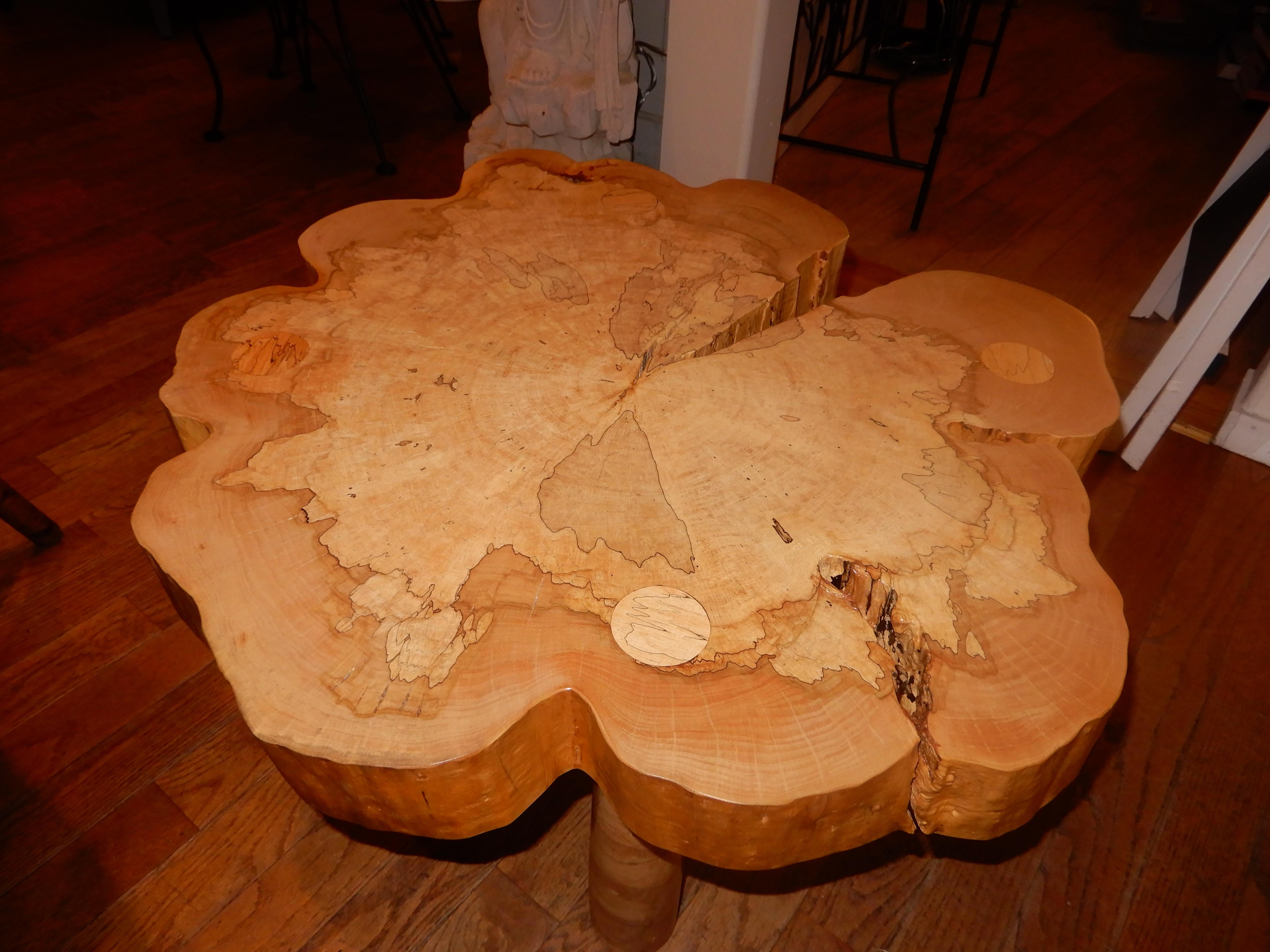 David N. Ebner, Spalted Maple Wood Coffee Table In New Condition For Sale In Bellport, NY