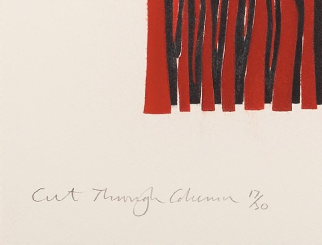 Cut Through the Column - Contemporary White, Red + Black Abstract Print For Sale 6