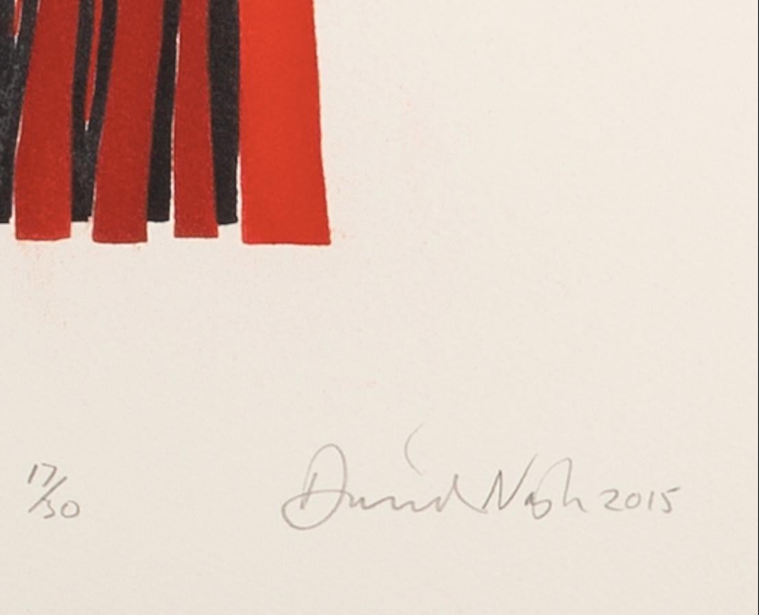 Cut Through the Column - Contemporary White, Red + Black Abstract Print For Sale 7