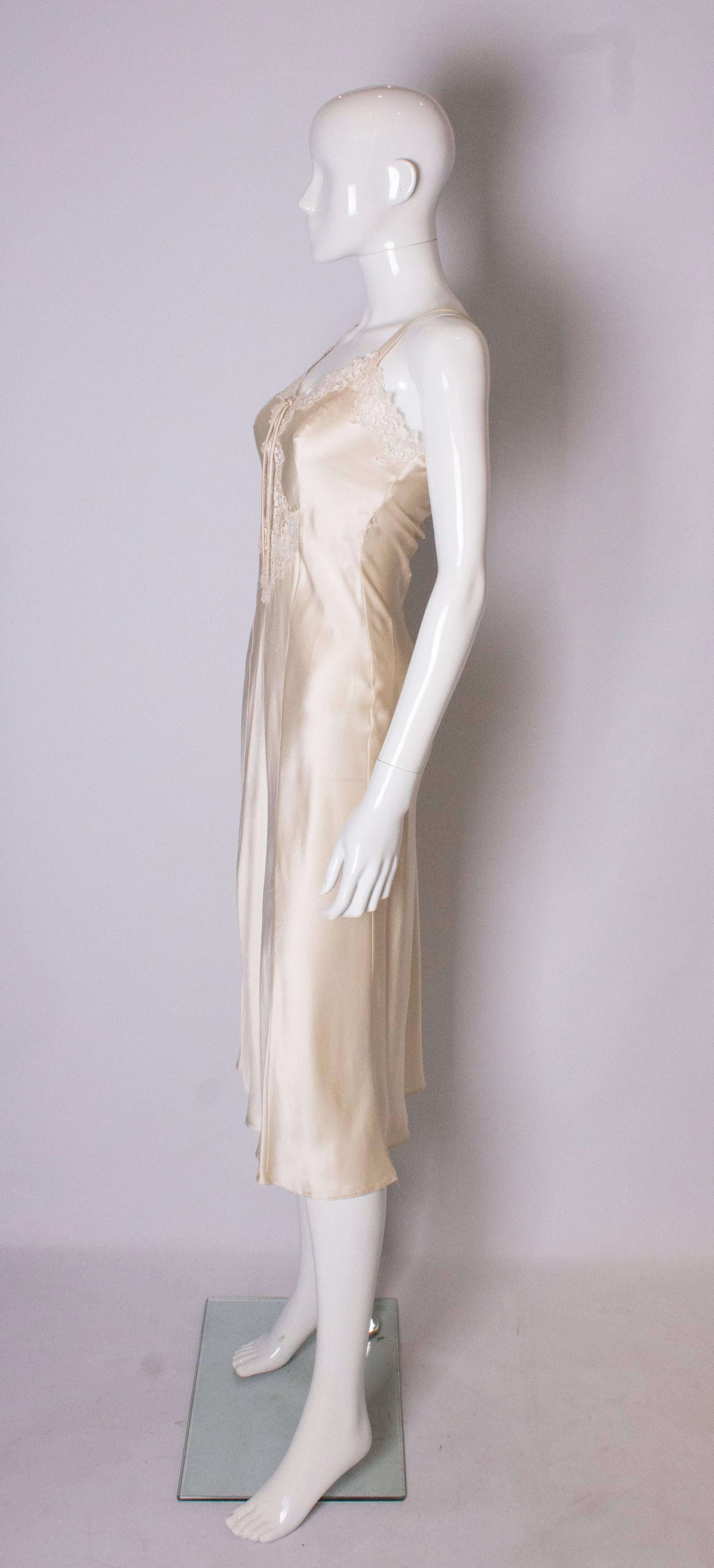 Beige David Nieper Silk Nightdress