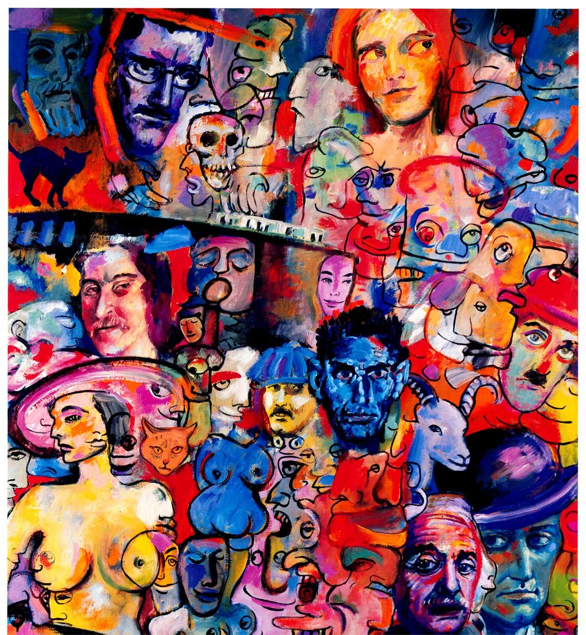 Original Finnegan's Sleep surrealistic poster - Print by David O'Docherty