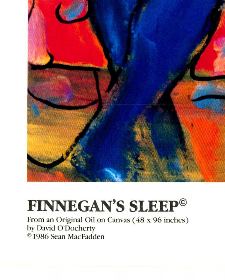 Original Finnegan's Sleep surrealistic poster - Black Nude Print by David O'Docherty