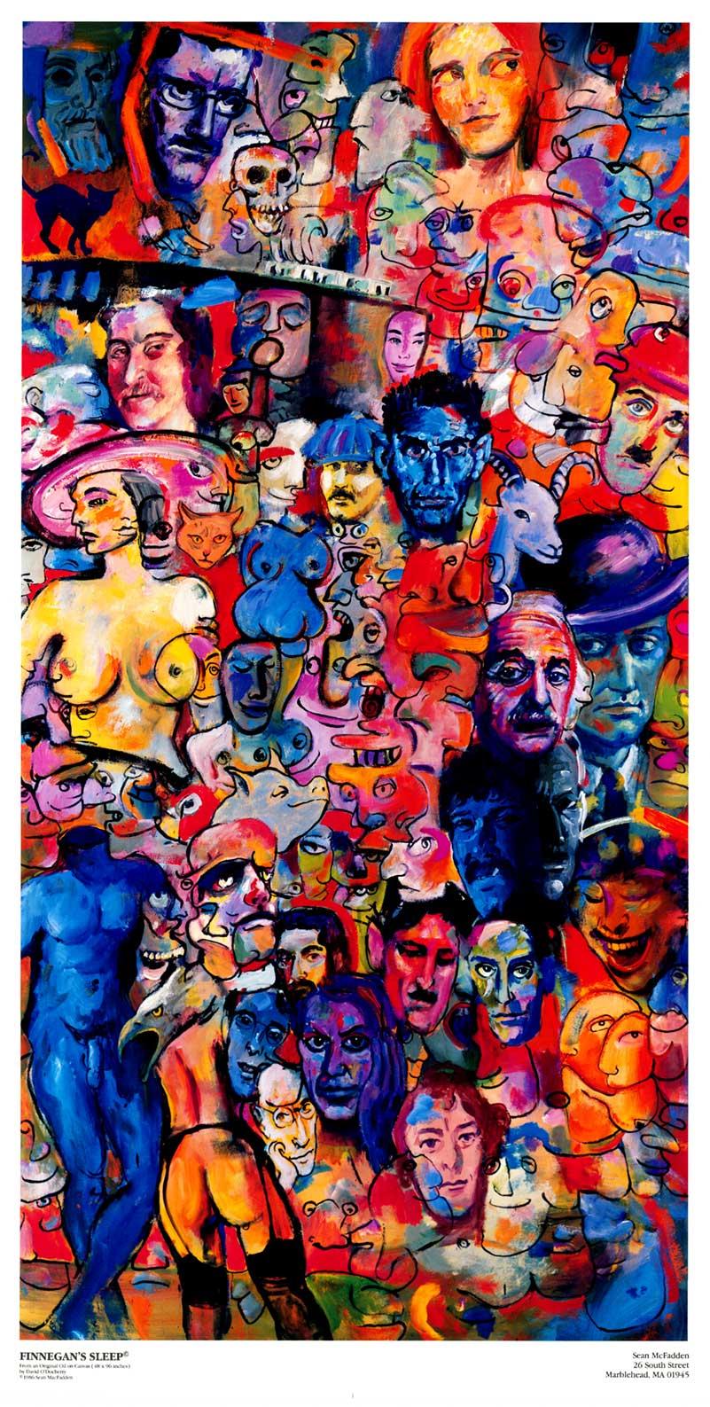 David O'Docherty Nude Print - Original Finnegan's Sleep surrealistic poster