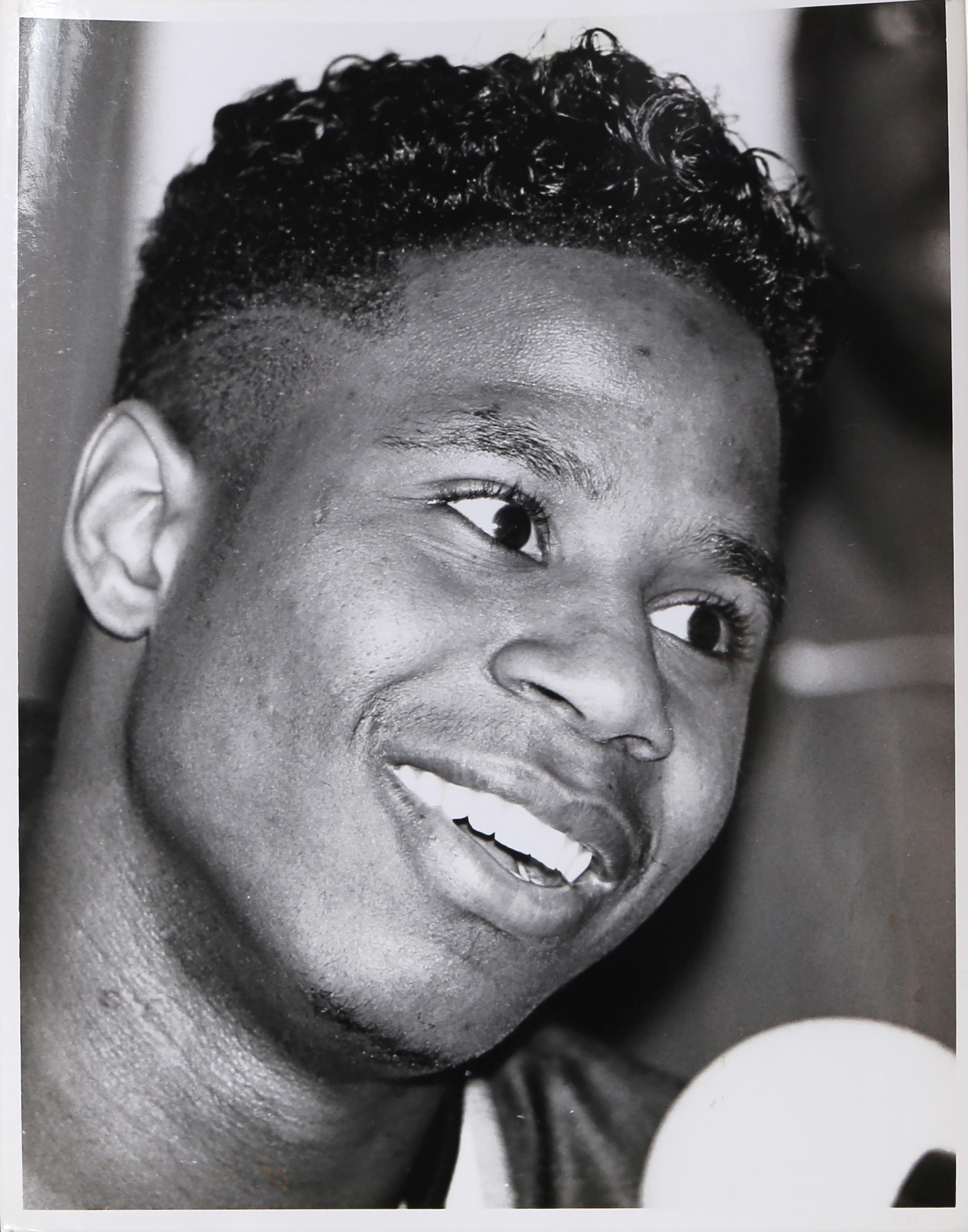 David Ogburn, American (1942 - ) - Doug E. Fresh, Medium:  Gelatin Silver Print, signed and titled in marker on verso, Image Size:  9.5 x 7.5 inches, Size:  10 x 8 in. (25.4 x 20.32 cm)


