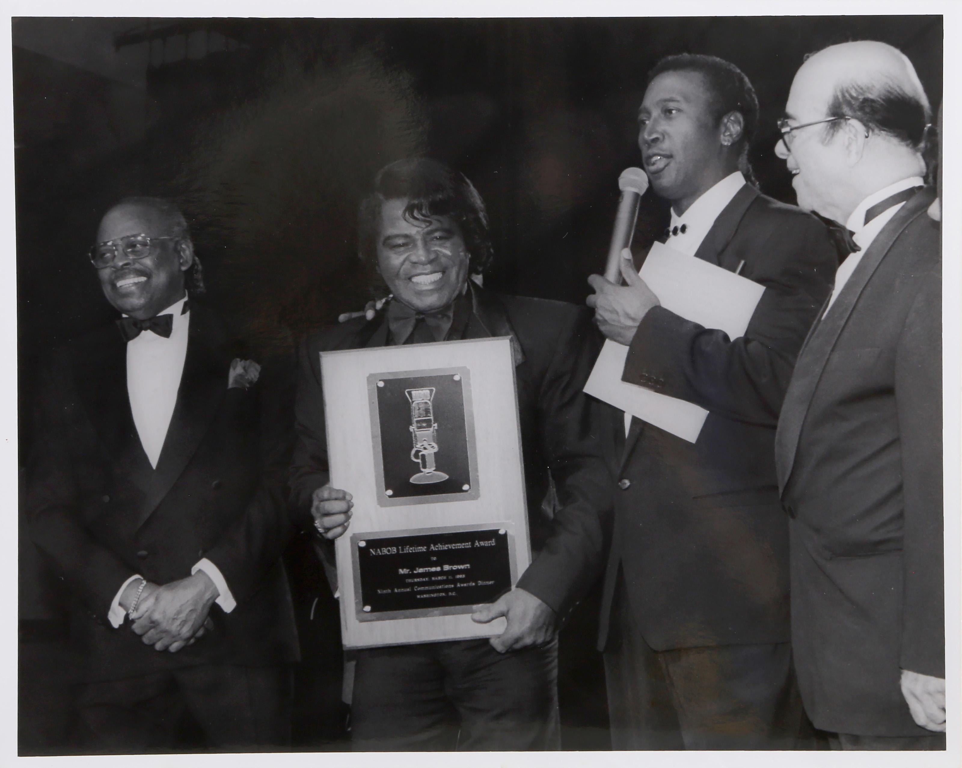David Ogburn, American (1942 - ) - James Brown, Year:  1993, Medium:  Gelatin Silver Print, Image Size:  7.5 x 9.5 inches, Size:  8 x 10 in. (20.32 x 25.4 cm)
