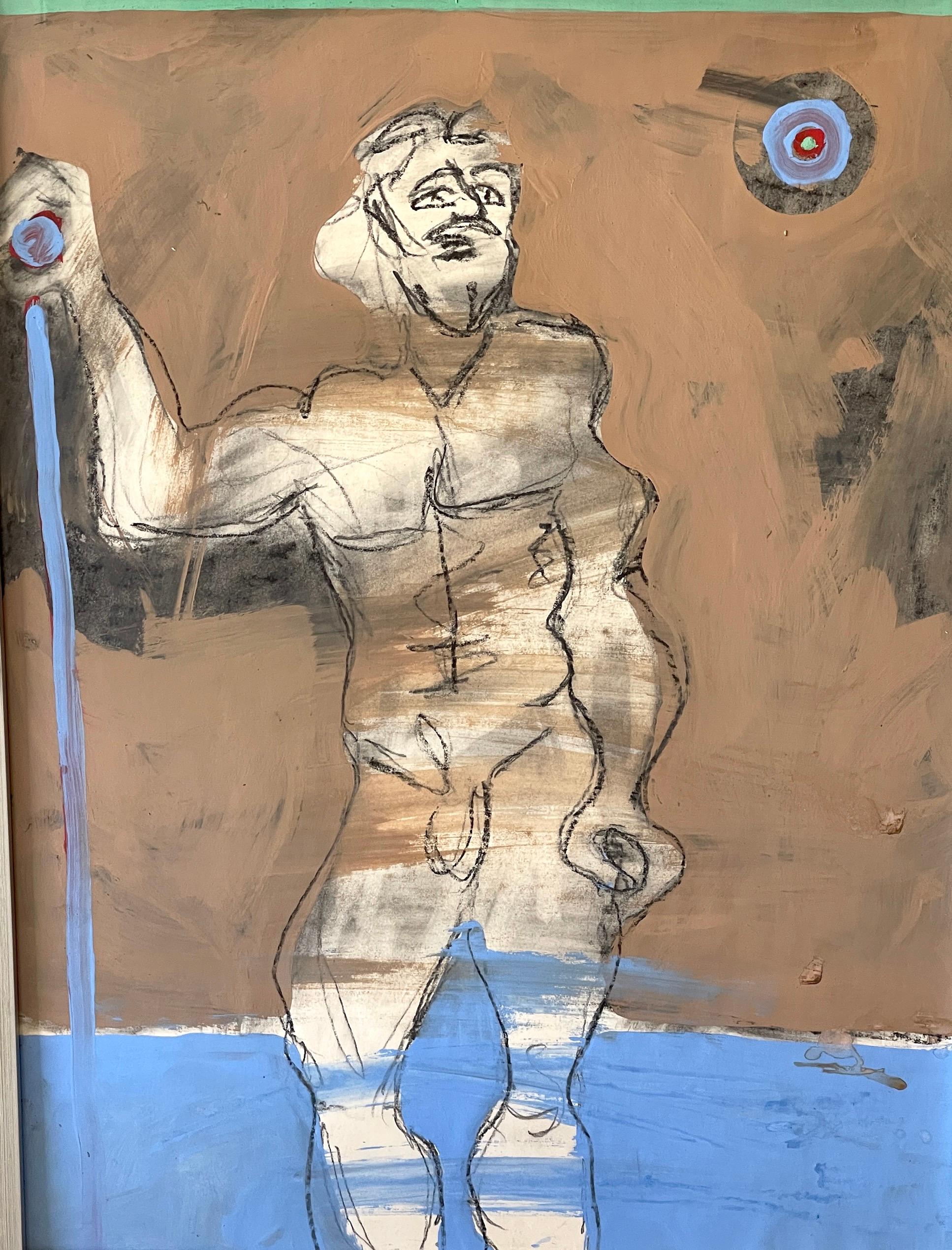 'David' Oil/Mixed Media on Paper, 1960s by Douglas D. Peden For Sale 2