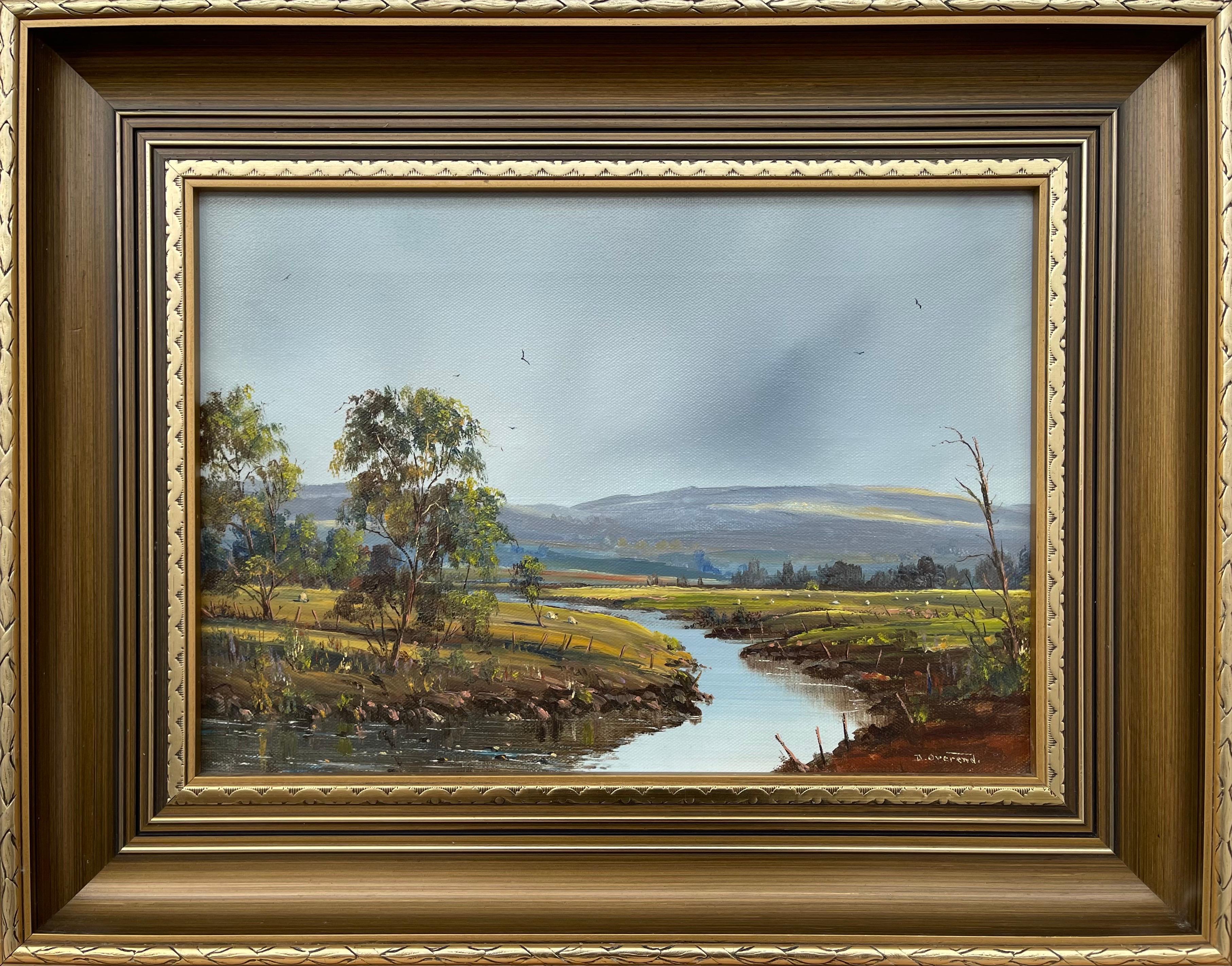 David Overend Landscape Painting - Northern Ireland River Landscape Oil Painting by Post War Modern Irish Artist 