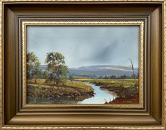 Northern Ireland River Landscape Oil Painting by Post War Modern Irish Artist 