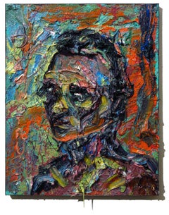 UNTITLED m1041 - Ritratto originale ad olio, Pittura, Olio su tela