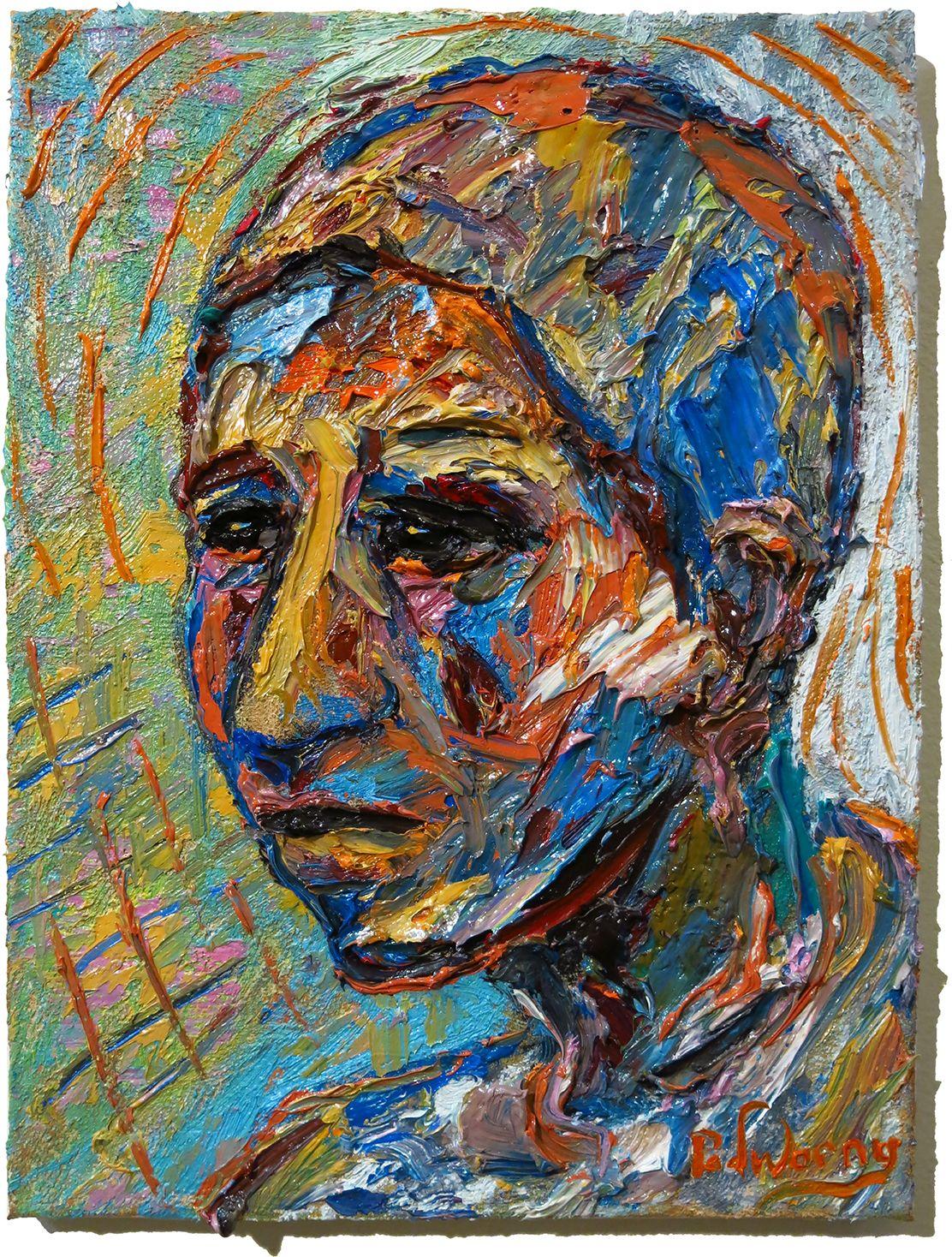 UNTITLED m1131 - Ritratto originale ad olio, Pittura, Olio su tela - Painting di David Padworny