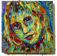 UNTITLED x1414 - Original-Ölgemälde, Porträt, Gemälde, Öl auf Holzplatte