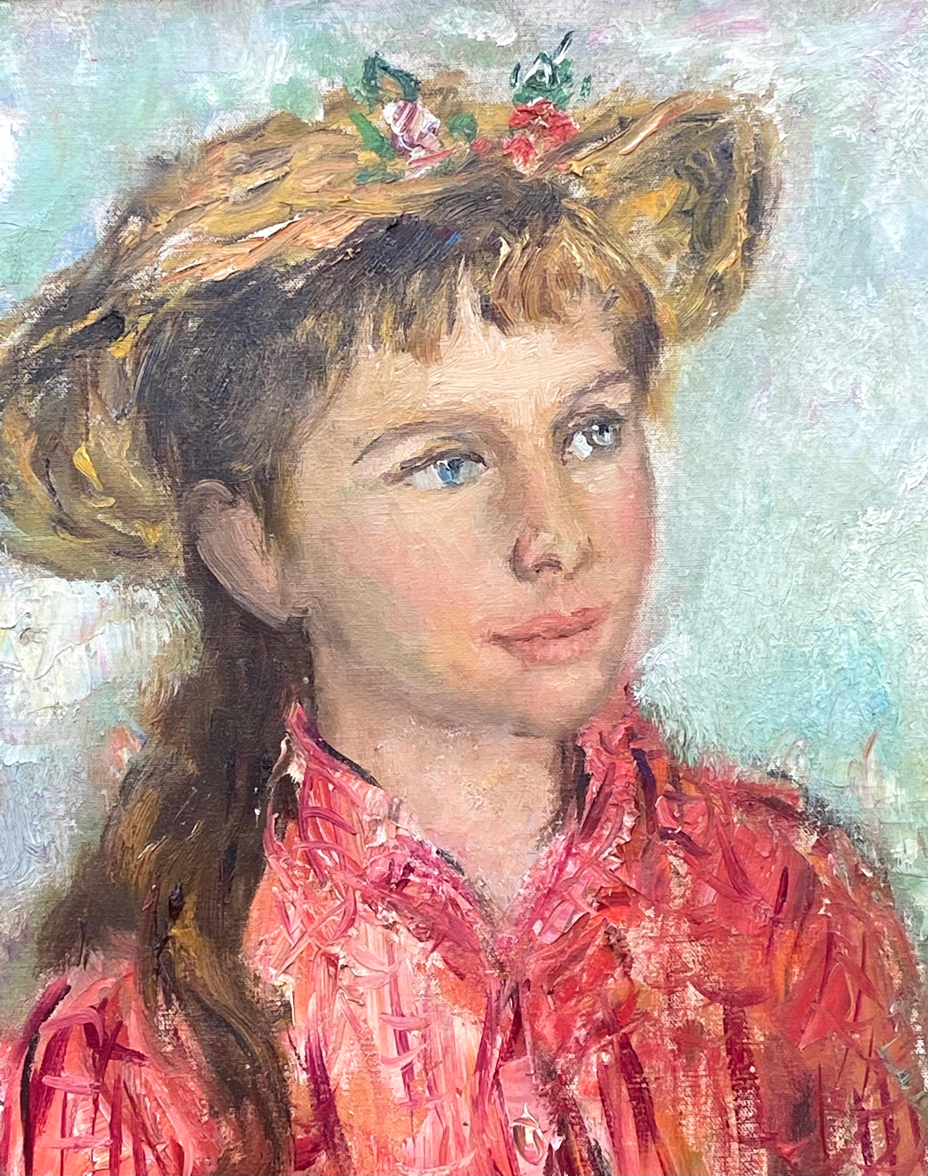 Country Girl - Post-impressionnisme Painting par David Pallock