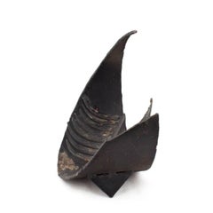 Brutalist Forged Iron Circular Menorah Sculpture Israeli Master David Palombo