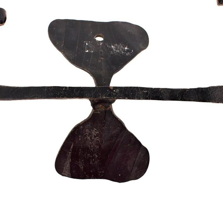 Hand Forged Iron Sconce Candelabra 
Holocaust Memorial Judaic Wall Sconce Sculpture


David Palombo was an Israeli sculptor and painter. He was born in Turkey to a traditional family and immigrated to the Land of Israel with his parents in 1923.