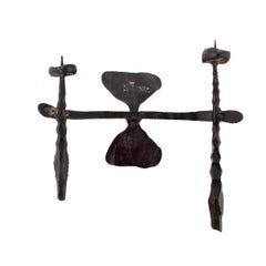 Brutalist Hand Forged Iron Sculpture Wall Sconce Israeli Master David Palombo