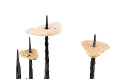 Mid Century Brutalist Iron, Stone Sculpture, Israeli Master David Palombo