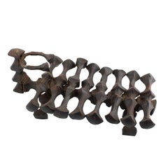 Scultura modernista a mosaico in ferro forgiato a mano Animale ariete israeliano David Palombo