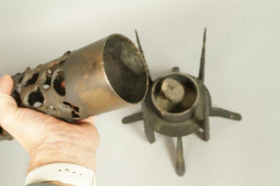 Mid-20th Century David Palumbo Brutalist Iron Candleholder For Sale