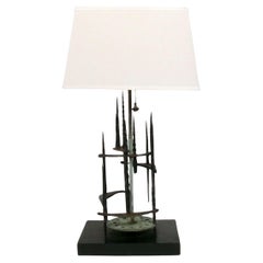 David Palumbo Brutalist Sculptural Iron Lamp