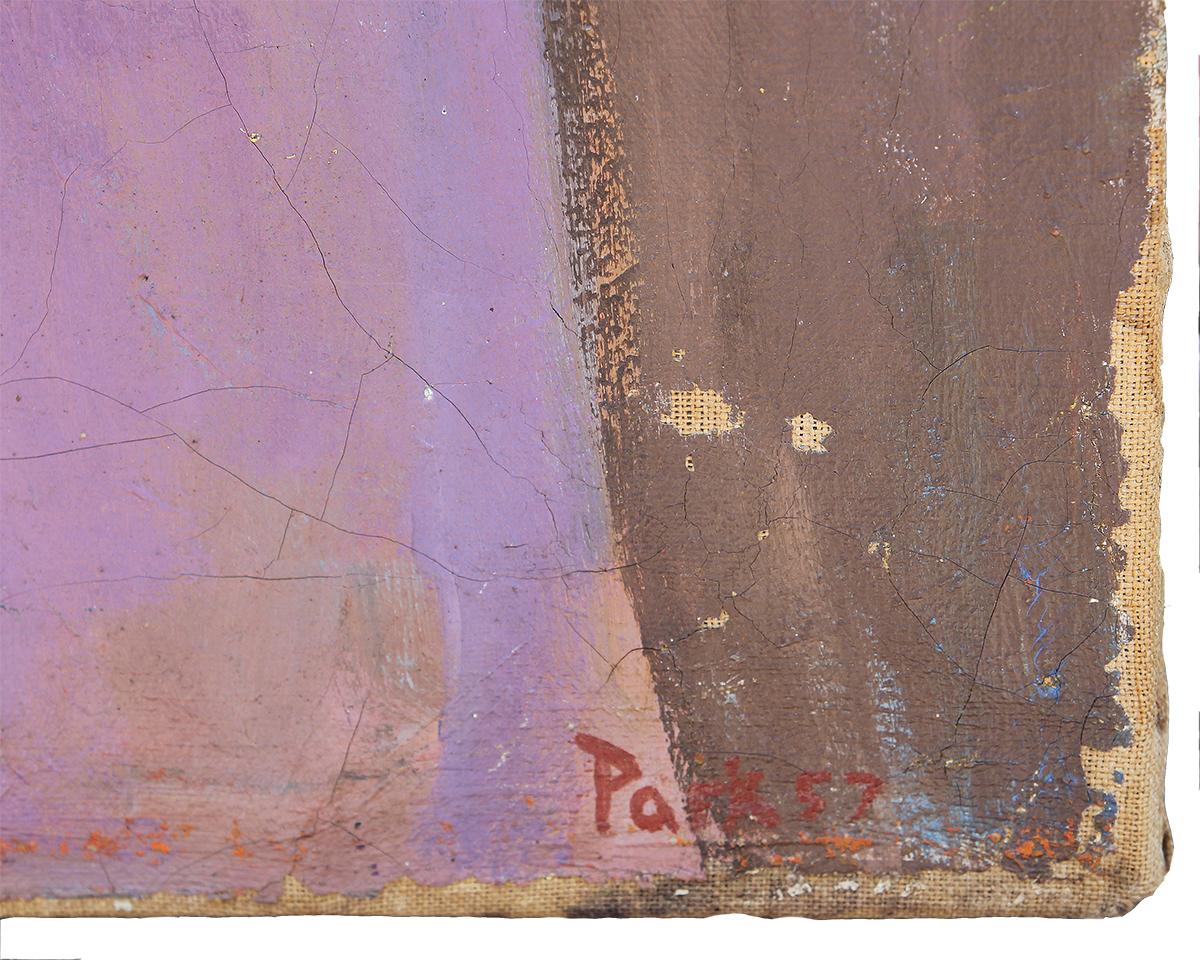 Abstraktes, figuratives Impressionistisches Gemälde zweier Mädchen, David Park zugeschrieben im Angebot 9