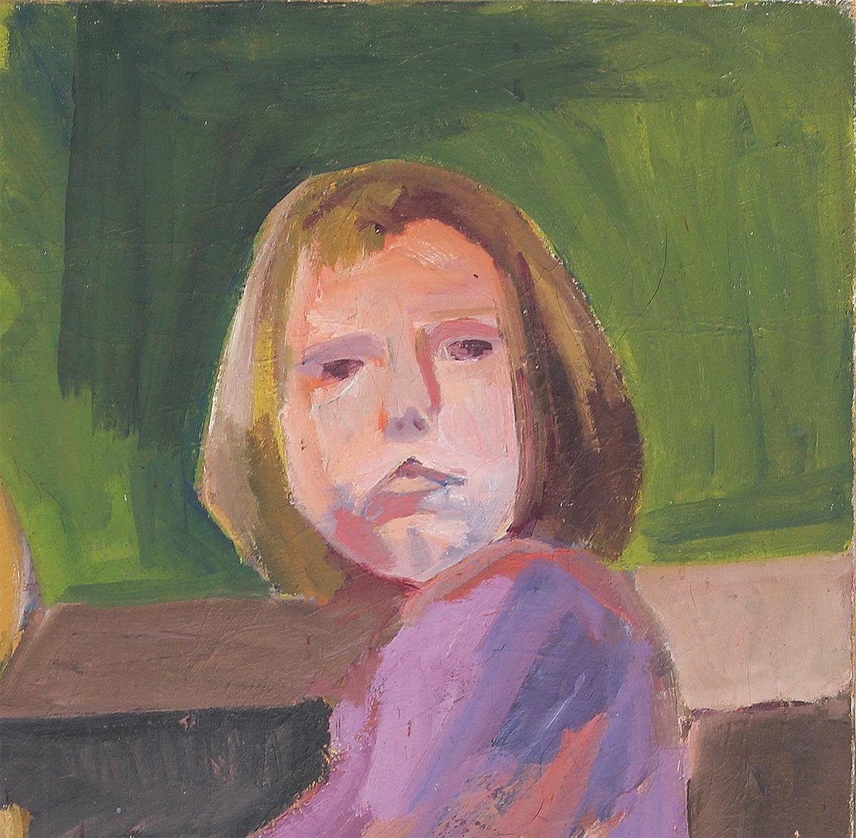Abstraktes, figuratives Impressionistisches Gemälde zweier Mädchen, David Park zugeschrieben im Angebot 3