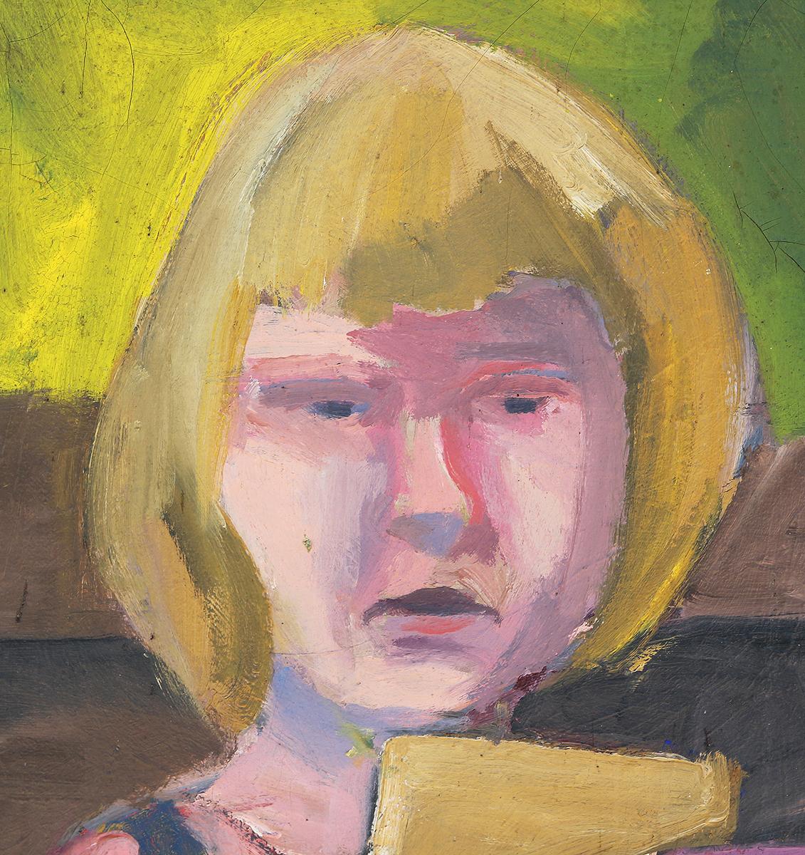 Abstraktes, figuratives Impressionistisches Gemälde zweier Mädchen, David Park zugeschrieben im Angebot 6