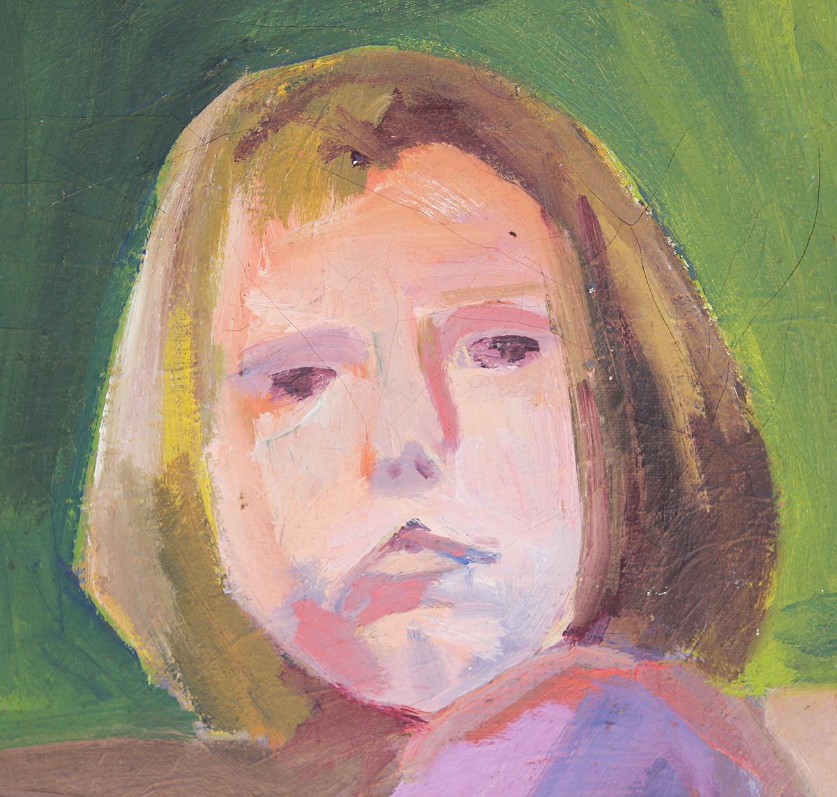 Abstraktes, figuratives Impressionistisches Gemälde zweier Mädchen, David Park zugeschrieben im Angebot 7