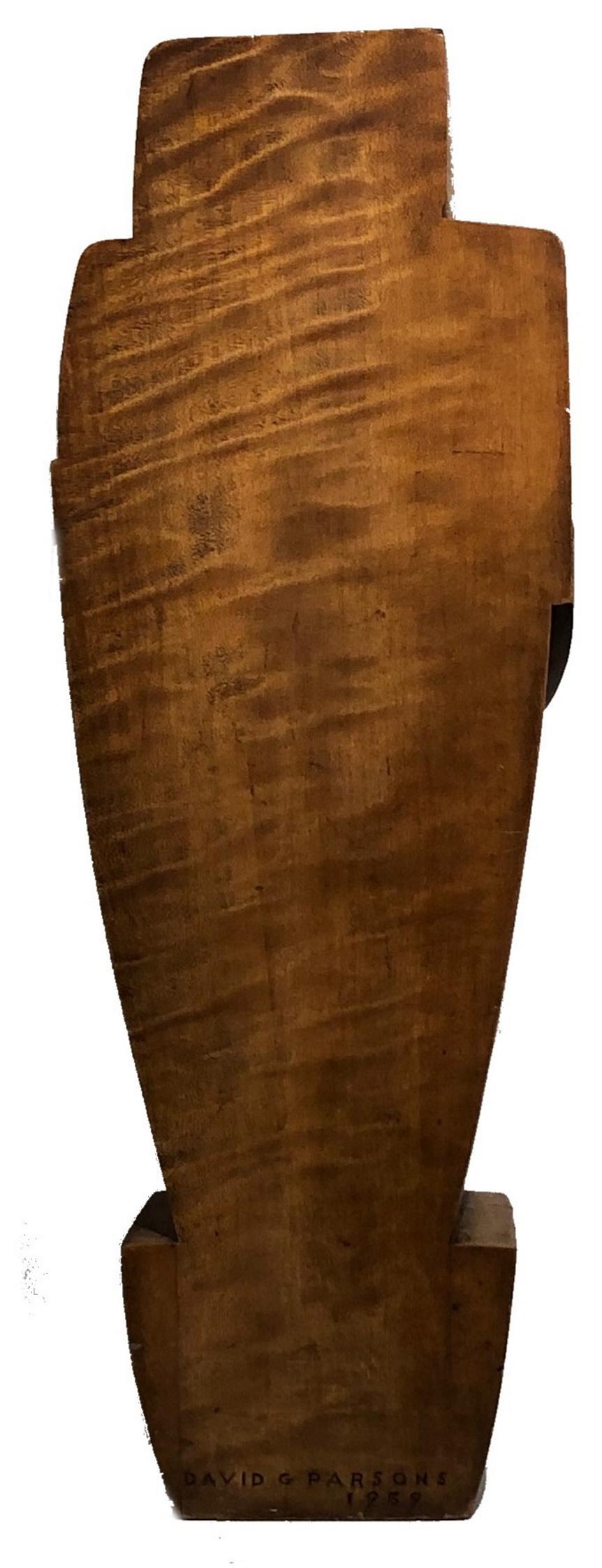 David Parsons, Lovers,  American Cubist Art Deco Carved Wood Sculpture, 1939 3