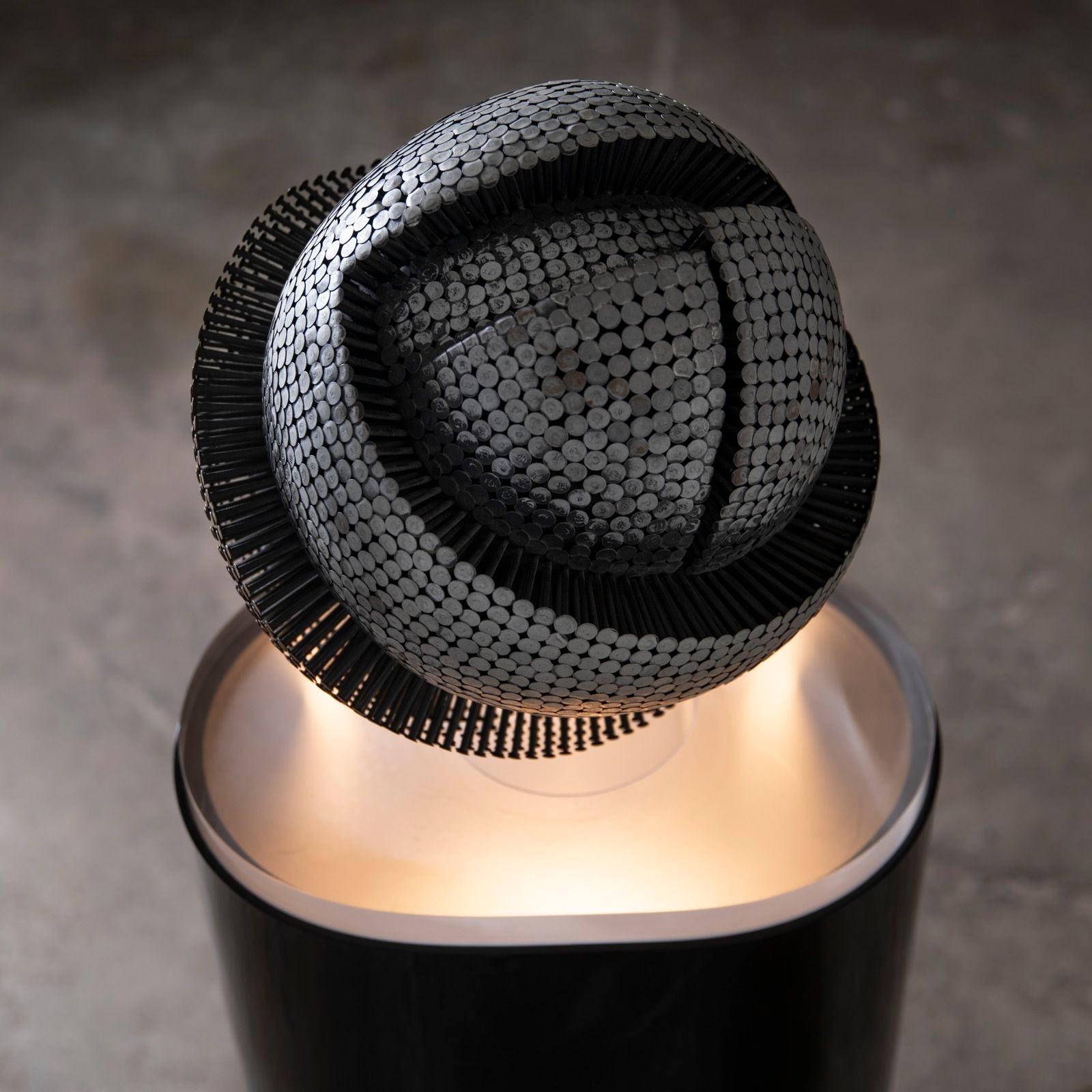 David Partridge Omnidirectional Brutalist Nail Sculpture on Illuminated Pedestal For Sale 3