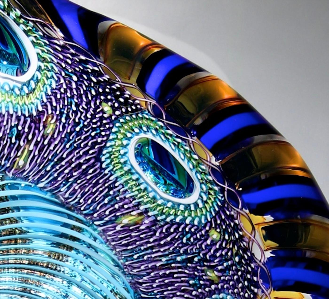 Cerulean/Gold Ellipse 7335 - Contemporary Sculpture by David Patchen