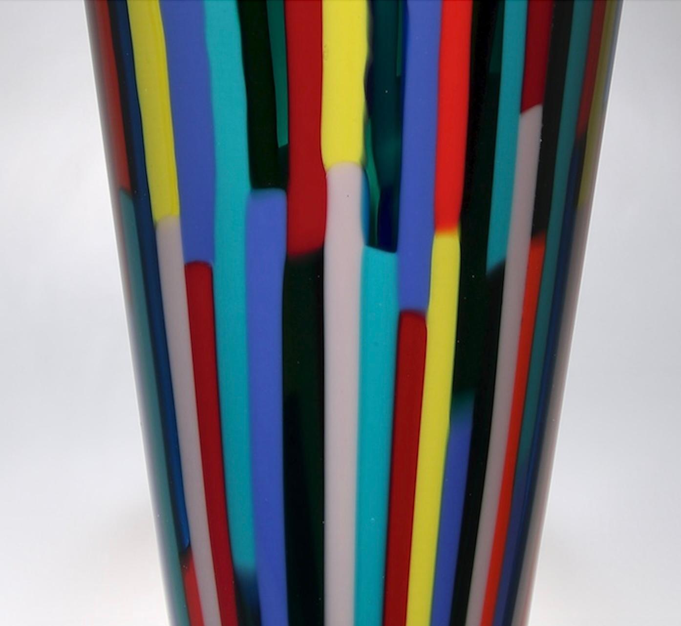 Mixed Cane Parabola 4476 - Gray Abstract Sculpture by David Patchen